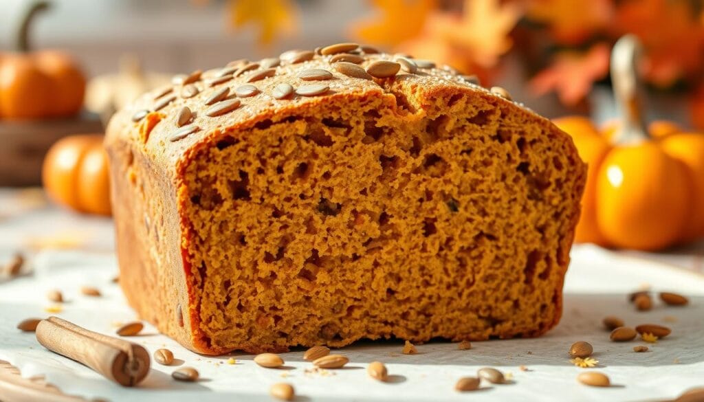 Gluten-free pumpkin bread with a golden crust and pumpkin spice aroma Gluten-free pumpkin bread with a golden crust and pumpkin spice aroma