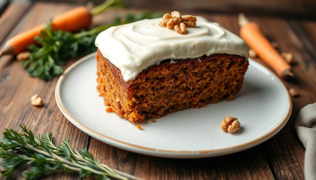 Image of a moist carrot cake with dairy-free frosting Image of a moist carrot cake with dairy-free frosting