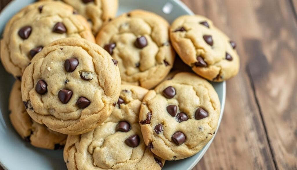 Image of a plate of dairy-free chocolate chip cookies Image of a plate of dairy-free chocolate chip cookies
