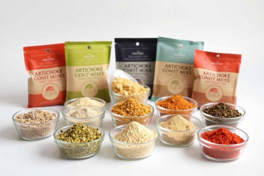 Artichoke Gourmet onion soup mix variations. A neatly arranged assortment of different onion soup mixes, each with its own unique blend of spices and herbs. In the foreground, several small bowls containing the powdered mixes, their vibrant colors and textures on full display. In the middle ground, a few open packages reveal the different ingredients within. The background is a simple, minimalist studio setting, with soft, even lighting creating a clean, professional look. The overall mood is one of culinary exploration and experimentation, inviting the viewer to discover new ways to add flavor and complexity to their cooking. Artichoke Gourmet onion soup mix variations. A neatly arranged assortment of different onion soup mixes, each with its own unique blend of spices and herbs. In the foreground, several small bowls containing the powdered mixes, their vibrant colors and textures on full display. In the middle ground, a few open packages reveal the different ingredients within. The background is a simple, minimalist studio setting, with soft, even lighting creating a clean, professional look. The overall mood is one of culinary exploration and experimentation, inviting the viewer to discover new ways to add flavor and complexity to their cooking.