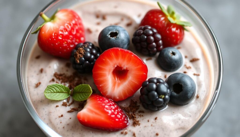 Dairy-free chia seed pudding with coconut milk and cocoa powder Dairy-free chia seed pudding with coconut milk and cocoa powder