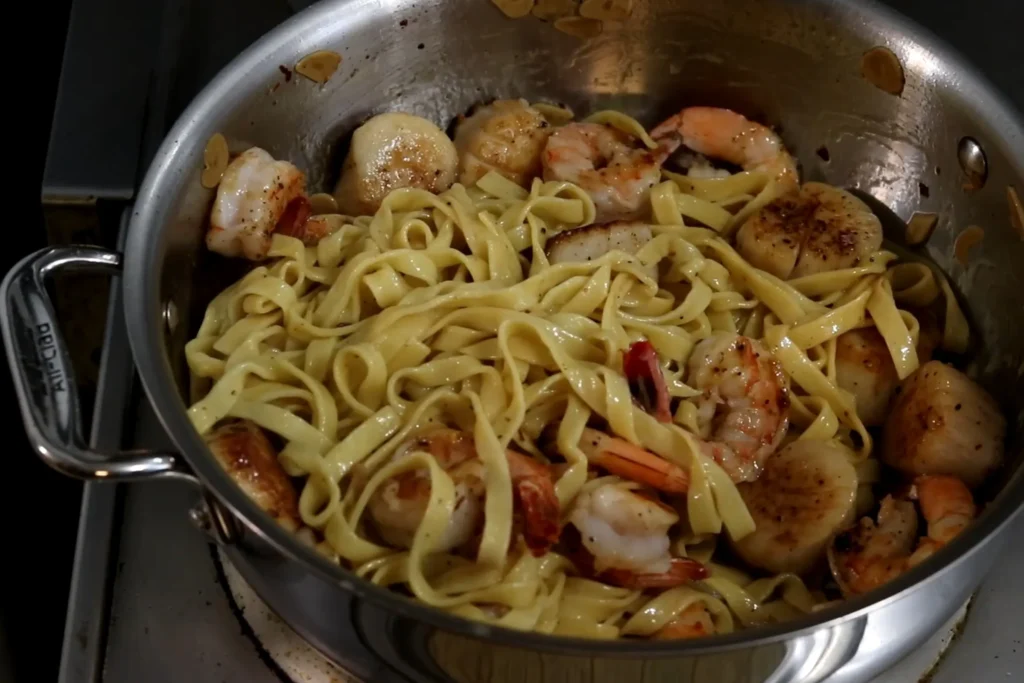 Seafood Pasta Shrimp & Scallops at Home