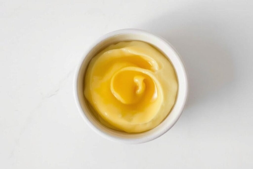 A smooth, creamy yolk mixture rests in a pristine white ceramic bowl, its rich golden hue glistening under soft, diffused lighting. The bowl sits atop a clean, minimalist surface, allowing the velvety yolk to take center stage. The camera captures the mixture from a slight overhead angle, highlighting its luxurious, spreadable texture. The scene exudes a sense of culinary refinement and attention to detail, perfectly reflecting the "Crafting the Perfect Filling" section of the "Simple hacks for easy deviled eggs with bold flavors" article. A smooth, creamy yolk mixture rests in a pristine white ceramic bowl, its rich golden hue glistening under soft, diffused lighting. The bowl sits atop a clean, minimalist surface, allowing the velvety yolk to take center stage. The camera captures the mixture from a slight overhead angle, highlighting its luxurious, spreadable texture. The scene exudes a sense of culinary refinement and attention to detail, perfectly reflecting the "Crafting the Perfect Filling" section of the "Simple hacks for easy deviled eggs with bold flavors" article.